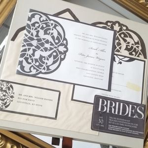 ❗Luxury Bridal Ivory and Brown Wedding Invitation Set❗